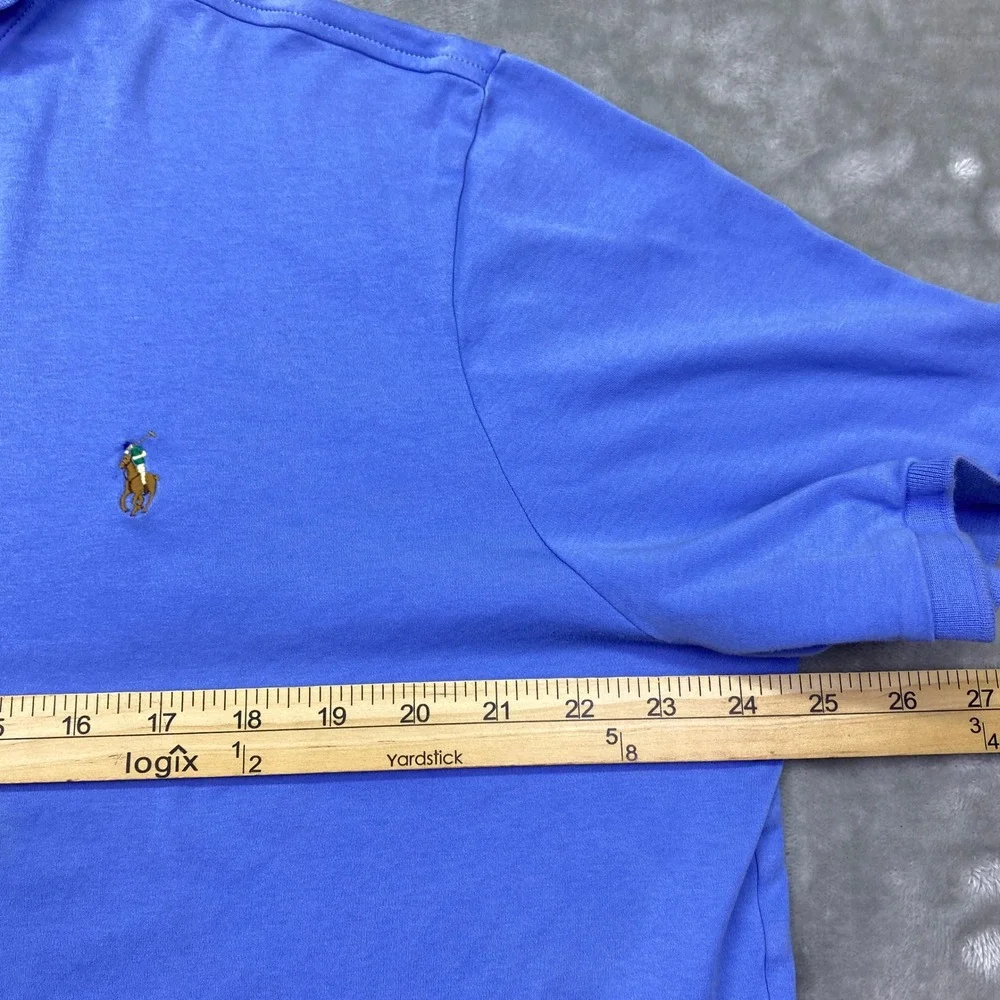 Ralph Lauren Polo Shirt Classic Fit Periwinkle‎ Blue Mens XL Flesh Pony Golf